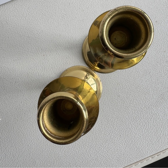 Vintage Barley Twist Brass Candle Holders - Picture 6 of 8